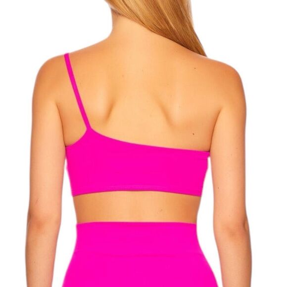 Susana Monaco One Arm String Crop Top in Magenta Small - Picture 2 of 11